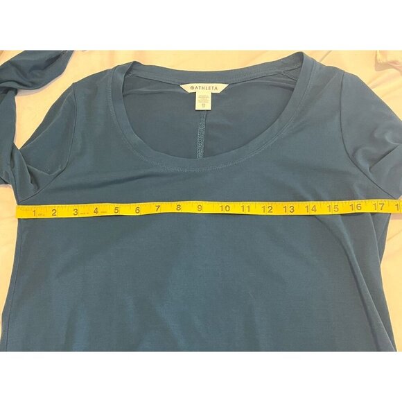 Athleta Turquoise Polyester Modal Blend Long Sleeve Shirt Size XS - Picture 11 of 12